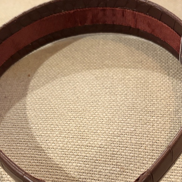 J. Crew Bittersweet Chocolate Croc-Embossed Headband/NWT - Picture 4 of 11